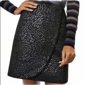 Loft Black Metallic A-Line Skirt